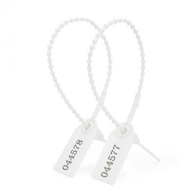 50pcs Plastic Security Tamper Seals Shipping Tags Disposable Signage Numbered Pull Tight Padlock Safety Self-Locking Seal Ties Tag, White