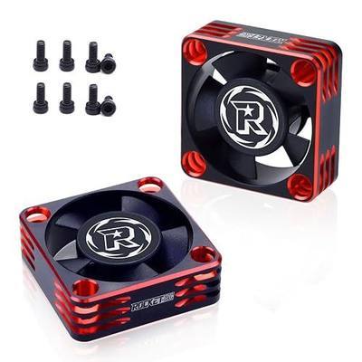 2Pack Surpass Hobby RC Cooling Fans 30mm 28000 High RPM RC Motor Fan Only Replacement Fans (Without Motor Heatsink) for 1/8 1/10 1/12 RC Car Truck Buggy Truggy(Black Red)