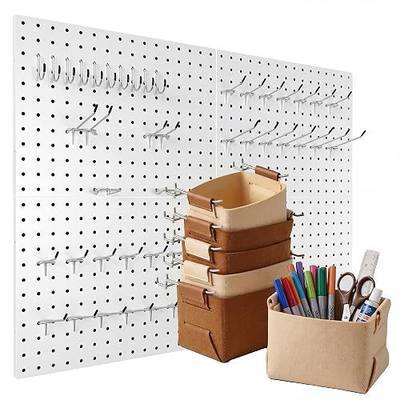 Spampur 4 Pack Peg Board Organizer, Includes Metal PegBoard and Accessories | 16"x12" White Pegboard Panels with 50 Pcs Hooks and Baskets, Wall Organizer for Office, Craft Room, Garage, Sewing Room