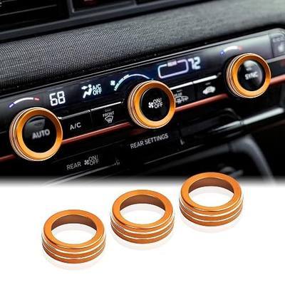 for 2026 Honda Passport & 2023-2026 Honda Pilot Accessories - 3-Pieces Aluminum Alloy Air-Conditioning Knob Cover Trims Set (Orange) - DvlynAuroa