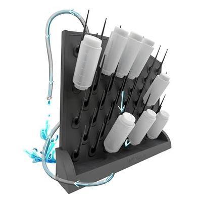 Bottle Drying Rack Kitchen Organizer, Wall Mounted Commercial Dryer for Squeeze Sauce Bottles Glassware, Lab Drying Racks, Test Tube Holder, Sink Drain Rack (53 Pegs)