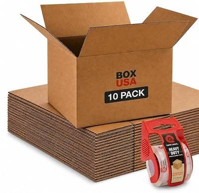 BOX USA Moving Boxes 18"L x 14"W x 12"H (10-Pack) Medium + Packaging Tape - Shipping, Mailing, Packing, Packaging and Storage