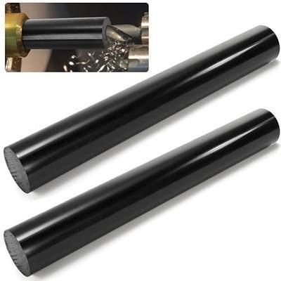 2 Pack Round Acetal Copolymer Rods, 1.6 x 12 Inch Heavy Duty Black Long POM Plastic Rods, Wear-Resistant Standard Tolerance Dowels Plastic Bar Stock for Bushings, DIY, Spacers