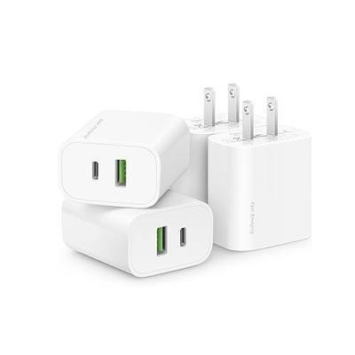 4 Pack USB C Charger Block,20W USB-C & USB-A Port Charger,for i Phone 17/16/15/14/13/12/11/X/8, i Pad and More