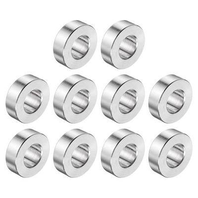 uxcell 10pcs Stainless Steel Spacer 1/2" Bore x 1" OD x 1/4" Length Screw Bushing Plain Finish Round Metal Spacer for M12 Screws Bolts and Rods
