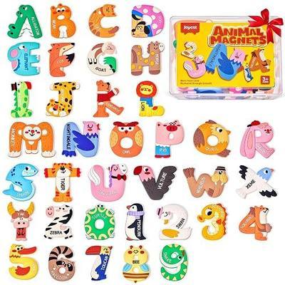 JoyCat Magnetic Letters and Numbers Fridge Magnets, Soft PVC Learning Refrigerator Toy Set for Kids & Toddlers, 26 Animal Alphabet Letters and 0-9 Numbers, Birthday Gifts for Baby Boys and Girls
