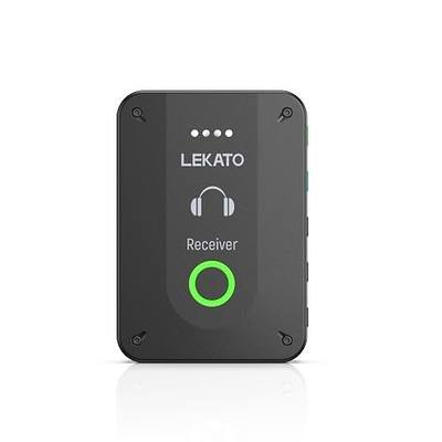 LEKATO Wireless in Ear Monitor System MS-02, Upgraded 2.4G Stereo IEM System Receiver Low Latency, Auto-Pairing,One to More, in-Ear Monitoring for Church,Band,Singer,Stage (Only Receiver)