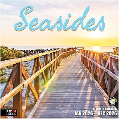 RED EMBER Seasides 2026 Wall Calendar 12 Month | 12" x 24" Open | Thick & Sturdy Paper | Giftable | Travel Beach Calendar 2026