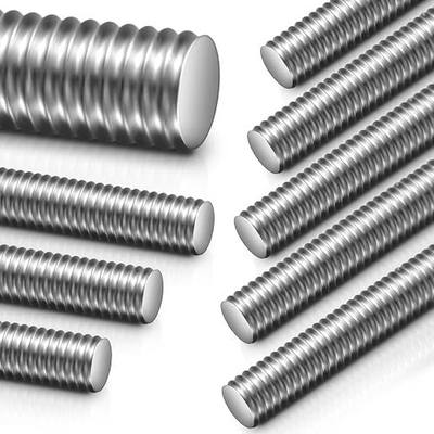 Blulu 4 Pcs 1/2"-13 Fully Threaded Rod, 36" Length, 304 Stainless Steel Long Threaded Screw, Right Hand Threads