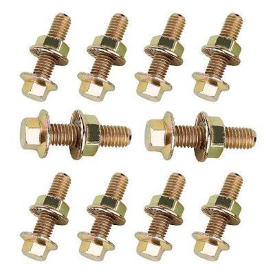10 PCS Exhaust Manifold Bolts, M8 x 1.25 x 30mm High Strength Carbon Steel Flange Exhaust Bolts and Nuts, Exhaust Manifold Bolt Hardware Kit