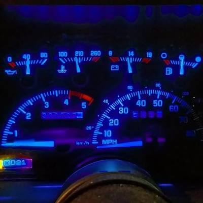 WLJH Blue LED Dash Cluster Bulb Kit for 1988-1994 Chevy GMC C/K | C/K 1500 2500 Trucks – Analog Instrument Gauge Illumination, 3030 SMD, 300lm, Non-Polarized, 10-Pack