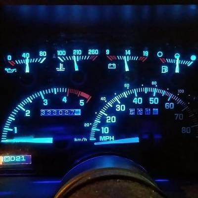 WLJH Ice Blue LED Gauge Cluster Bulb Kit for 1988-1994 Chevy GMC C/K | 1500 2500 Analog Dash Cluster, 3030 SMD, 300lm, Non-Polarized, Instrument Backlight, Dimmable, 10-Pack
