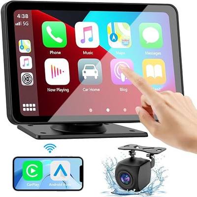 Carplay Screen for Car 7" HD Wireless Portable Car Play Touchscreen Stereo | Android Auto, Mirror Link, Backup Camera, GPS Navigation, Satellite Radio for All Vehicles, Voice Control, Bluetooth
