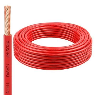 12 Gauge THHN Wire, 25FT Red Stranded Copper Electrical Wire, 600V, Heat & Oil Resistant, Nylon Sheath Building Wire for Indoor/Outdoor Use