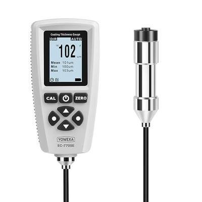 Coating Thickness Gauge, Paint Thickness Meter for Fe and NFe Metals | 0-2000 μm Paint Thickness Gauge, ±2%+1 μm Accuracy, Fe/NFe Auto Detection, External Probe, Stores 2000 Readings, USB Export