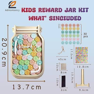 Kids Reward Jar & Behavior Chart - Classroom & Home Potty Training Chart with 80 Stickers - Teacher/Parent Tool for Chores, Homework, Good Habits (Colorful & Durable)