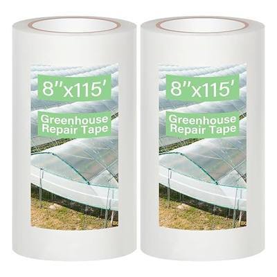 2 Rolls 8'' x 115' Greenhouse Repair Tape 6.3 mil Thickness Heavy Duty Greenhouse Tape Clear UV Resistant Waterproof for Repairing Plastic Sheeting Polyethylene Film for Seaming Splicing