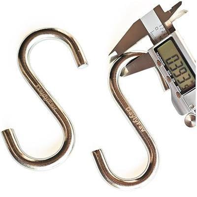 4-1/2 inch Heavy Duty S Hooks Hammock Hooks, 3/8 Thick, Hold 700 Lb, 2 Pack | Outdoor Indstrial Grade Sturdy Large Stainless Steel S-Hook for Hanging Hammock Chair, Porch Swing and Heavy Items
