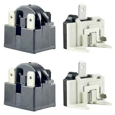 QP2-4R7 3-Pin Refrigerator PTC Starter Relay Replacement Kit, 2 Sets | Includes 6750C-0005P overload protectors; designed for most mini fridges, compact coolers and freezers