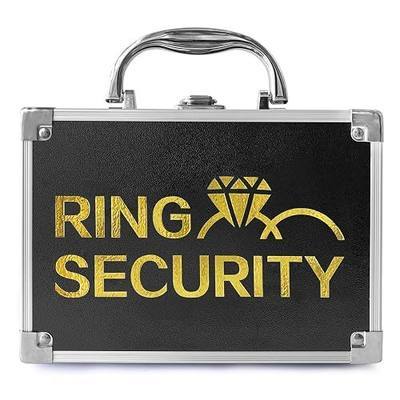 Wedding Ring Security Box for Young Boys, Portable Buckle Closured Security Briefcase with Padded Pillow Lining, Ring Bearer Gifts for Ceremony Proposal 7.9 x 5.5 x 3.5 inch