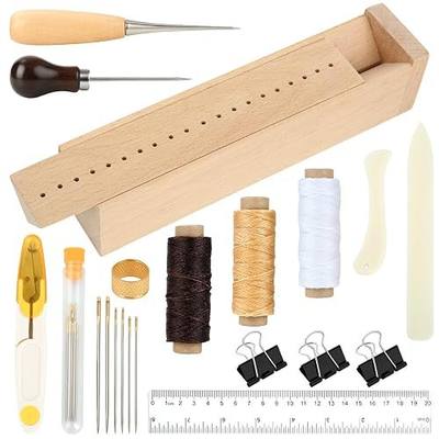 21pcs Book Binding Kits,Bamboo Book Binding Cradle,Book Press with Book Making Tools for Bookbinding Hole Punching, Portable Bookbinding Supplies for Bookbinding Crafts and Sewing
