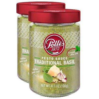 Polli Pesto Sauce Traditional Basil | Pasta Risotto and Bruschetta Sauce | Made In Italy - 2 Pack (6.7 oz Each)