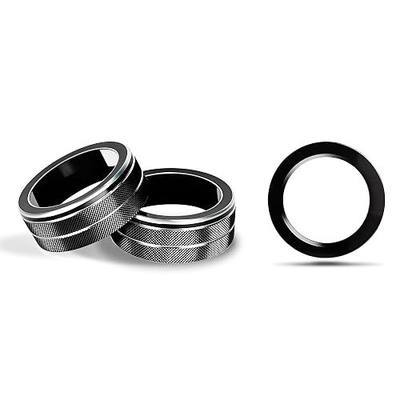 Aluminum Alloy AC Knob Covers & Start/Stop Push Button Ring for Toyota RAV4 2019-2024 (3Pcs Black) - HVAC Control Console Switch Rings, Metal Interior Upgrade Accessories
