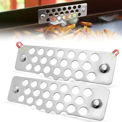 2-Pack Grease Gate for Blackstone Griddle Accessories,Compatible with Blackstone Grill Accessories,Block Food from Falling into the Rear Grease Trap,Magnetic & Easy to Install,304 Stainless Steel