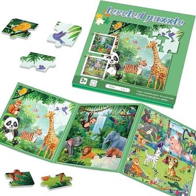 Magnetic Puzzles for Toddlers 3-5 Toddler Puzzle Travel Toys (Animal) | Jigsaw Puzzles for Kids 97-Pieces Travel Toys, Animal Jungle Puzzles Ages 4-6 Road Car Trip & Airplane Activity
