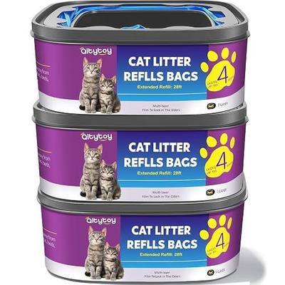 Cat Litter Refill Bags Jumbo 28FT-3 Pack | Compatible with Litter Genie Refill Standard,Plus,Style Pail Refills,Lasts Up to 12 Months(NOT Compatible with XL)