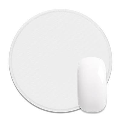 Auhoahsil Round Mouse Pad, Cute Small Computer Mouse Mat, Stitched Edge, Non-Slip Rubber, Washable Mousepad Cloth for Wireless Mouse, Gaming, Office, Laptop, Women, Men, 8.7 x 8.7 in, White