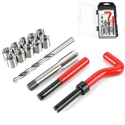 JUSTHERE 15 Pcs Thread Inserts M10x1.5 Female Thread Repairing Accessory Assortment Kit, Helicoil Thread Repair Kit, Drill Helicoil Repair Kit, for Automotive and Mechanical Maintenanc