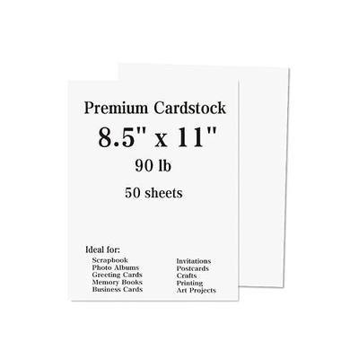 50 Sheets White Cardstock 8.5 x 11, 90 Lb Cover Stock Paper | Heavyweight White Cardstock Ideal for Business Cards, Art Projects, Invitations, and Stationery Printing