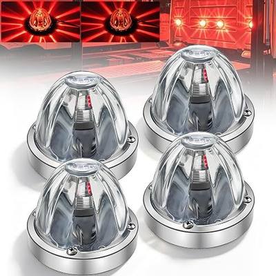 BJZ 4Pcs Red Watermelon LED Lights w/High & Low Lighting, Watermelon-shaped Side Marker Clearance Tail Top Cap Roof Lights for 12V Trailer Truck Semi-trailer Heavy-duty Truck Bus Van Golf Cart