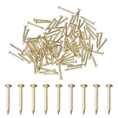 M METERXITY 100-Pack Small Tiny Nails, 1.2mm x 12mm Brass Precision MIni Nails Hardware Round Head for Wooden/DIY Crafts Decorative/Household Accessories/Picture Hanging