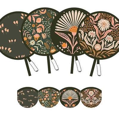 4 Pack Olive Boho Foldable Hand Fans – Pocket-Sized Cooling Fans for Daily Use, Hot Flashes, Menopause Relief, Travel & Outdoor (Olive Drab)
