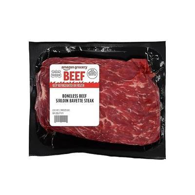 Amazon Grocery, Sirloin Bavette Steak, Boneless, USDA Choice, Weight Varies