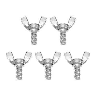 uxcell 5Pcs 1/4-20" x 1/2" Wing Butterfly Screw Bolts, 304 Stainless Steel Machine Fastener, Thumb Hand Screws for Electronic Equipment, Silver Tone