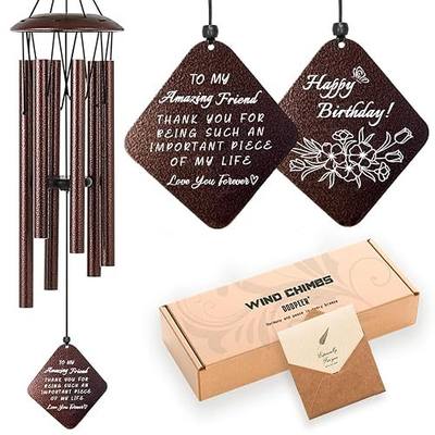 Birthday Gifts for Women Men, Unique Birthday Gift Ideas for Her, Friends, Coworkers, Colleague, 32" Bronze Wind Chimes