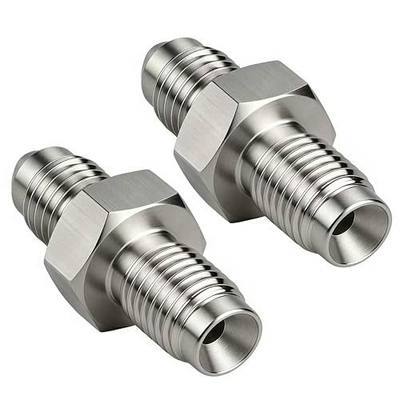 3AN Male to 3AN 3/8-24 Male Inverted Flare Stainless Steel Brake Adapter Fitting Connector (2PCS)