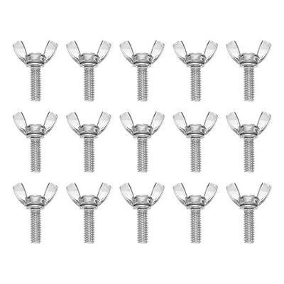 uxcell 15Pcs 1/4-20" x 3/4" Wing Butterfly Screw Bolts, 304 Stainless Steel Machine Fastener, Thumb Hand Screws for Electronic Equipment, Silver Tone
