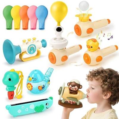 Joyreal 8 in 1 Sensory Toys for Kids with Whistle, Balloon Blower, Floating Blow Pipe Ball - Autism Sensory Product Oral Motor Therapy Tools - Speech Therapy Toys for Toddler 3+ Year Old Boy Girl Gift