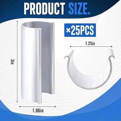 25 Pcs Aluminum Greenhouse Clamps, 1.25 x 3 Inch Heavy Duty Garden Clips for Row Cover and Netting, Rustproof Metal Snap Grips Fit 1" PVC Pipe