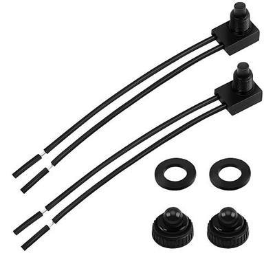 2 Pcs Waterproof Push Button Switch 12V SPST Switch with 4.5'' Lines KP-107 | For Motorcycle Car Boat Bathroom Fan