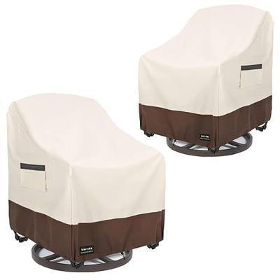 Outdoor Swivel Chair Covers Waterproof 2 Pack, Outdoor Chair Covers Patio Furniture Cover for Deck Patio Swivel Chair Heavy Duty, 30 W x 34 D x 36 H inches Beige and Brown