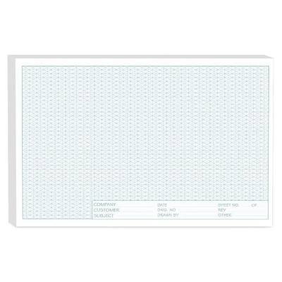 Isometric Graph Paper 11x17, 50 Sheets Large Graph Paper Pads, Top Landscape Glue Binding Blueprint Engineering Paper, Isometric Grid Paper 11x17 for Drafting, Architecture, Engineering and 3D Design