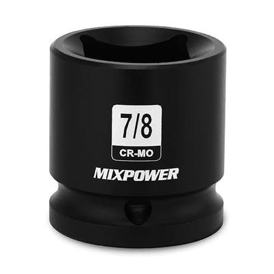 MIXPOWER 1/2"Drive 7/8" Square Socket, CR-MO, 4-Point, SAE, Black Phosphate Finish