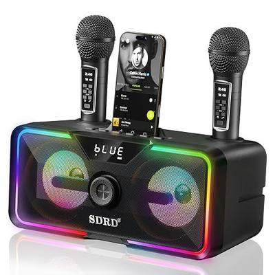 215 Bluetooth Karaoke Machine for Adult Kid with Storage and Charging Station, Powerful Karaoke System, 12H Playtime, Rechargeable Wirless Microphone, Support USB/AUX Indoor Outdoor
