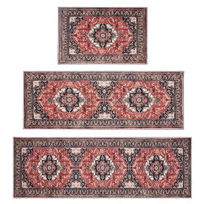 Kitchen Rug Set 3Pcs, Boho Rug Sets Non Slip Washable for Floor Thick Farmhouse Kitchen Decor Runner Rugs for Kitchen, Entryway, Laundry, Hallways 20''x32''+20''x48''+20''x59''