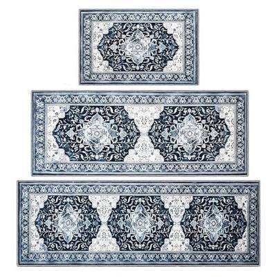 Kitchen Rug Set 3Pcs, Boho Rug Sets Non Slip Washable for Floor Thick Farmhouse Kitchen Decor Runner Rugs for Kitchen, Entryway, Laundry, Hallways 20''x32''+20''x48''+20''x59''